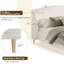 Lit plateforme tapissier Modern - Tête de lit à oreilles en tissu Boucle et pieds en bois d'hévéa-1128454008
