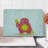 Ambesonne Science Cutting Board Large Size Funny Smart Monster Yellow White and Pink