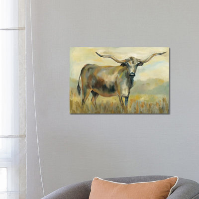 Longhorn Cow by Silvia Vassileva - Wrapped Canvas Gallery-Wrapped Canvas Giclée