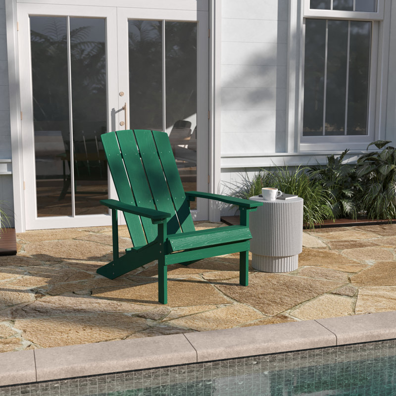 Bayfield All-Weather Poly Resin Wood Adirondack Chair, Green