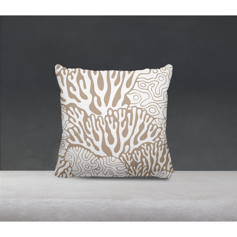 Barnon Outdoor Reversible Throw Pillow, Beige