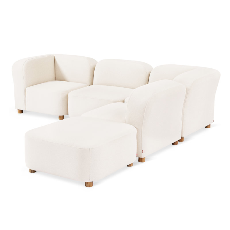 Circuit Modular 5-Pc Sectional, Merino Cream 100% Polyester