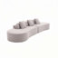 Canapé combiné moderne incurvé avec tissu éponge, design minimaliste pour le salon, aucun assemblage requis, comprend trois coussins, gris-589919220