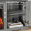 Meuble télé Farmhouse pour téléviseur de 70 po ou moins avec foyer électrique de 23 po, tablettes réglables et rangement pour armoire-1249452140