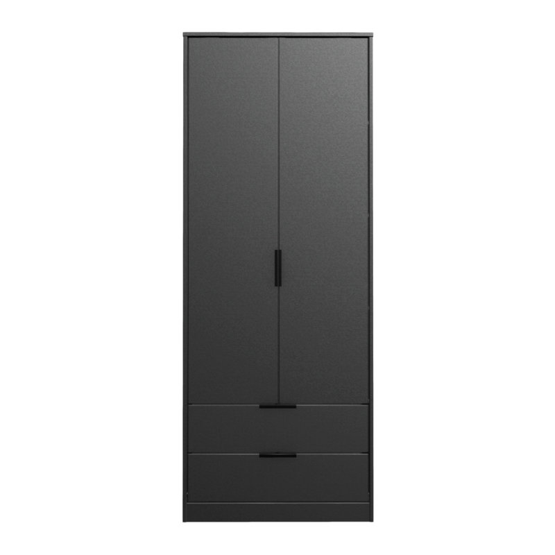 Fully Assembled Tuckerton Wardrobe, 197cm H x 74cm W x 53cm D, Graphite Matt Veneer