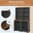 Freestanding Bookcase with Open Shelves, Curved Design & Anti-Tip Kit, Black