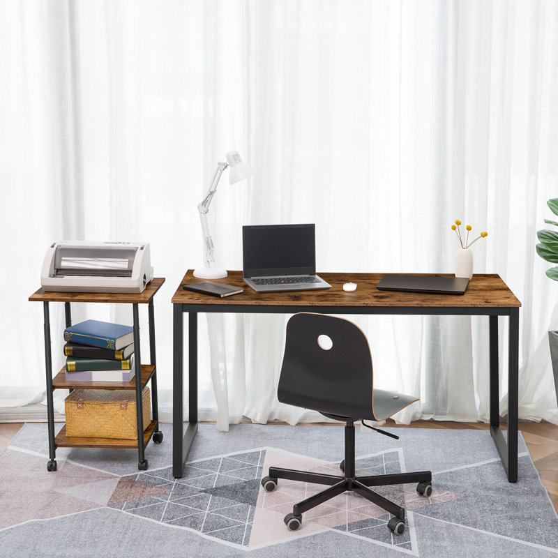 29.9'' H x 19.1'' W Printer Stand with Wheels, Brown