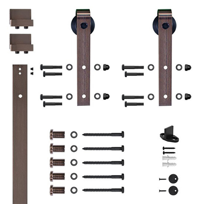 78-3/4-in Oil-Rubbed Bronze Soft Close Barn Door Hardware Kit