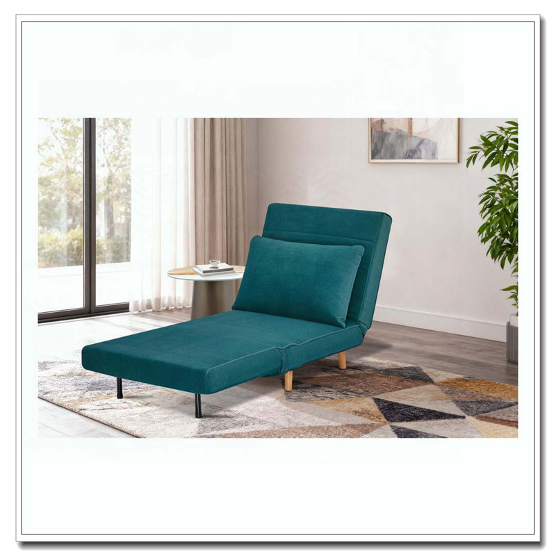 Fauteuil d'appoint rembourré convertible, Bleu paon