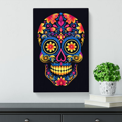 Sugar Skull Minimalism Art No.2 - Wrapped Canvas