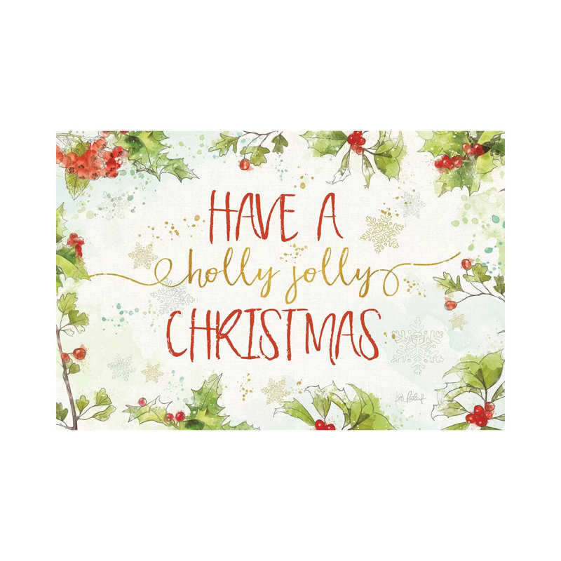 «Christmas Sentiments I» par Katie pertiet - art textuel sur toile tendue, H 26 po x l 40 po x 1,5 po