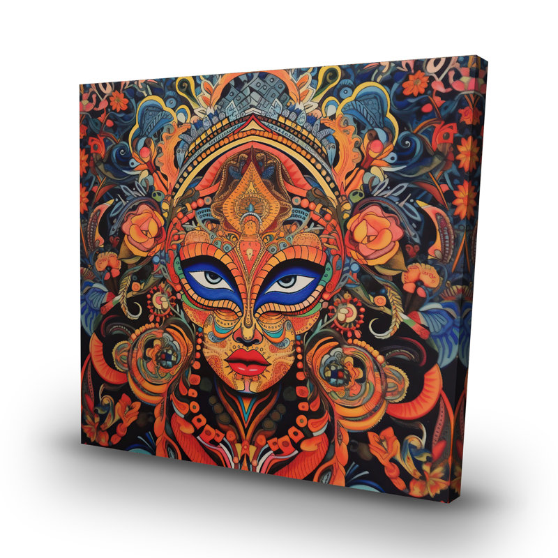 Aztec face - 32"x32" art on canvas