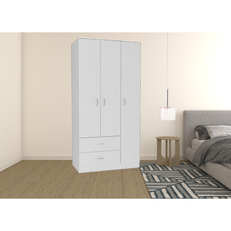 Commode combinée 71 po à deux tiroirs en bois noir, Blanc
