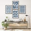 " Blue Geometric Patterns Blue And White Tones Modern Artwork Minimalist Wall Art Decor " 4 - Pieces-101520292-101520295