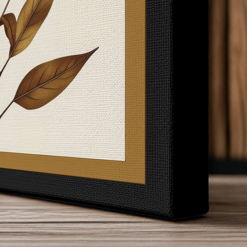 Single Stem Study Botanical - Wrapped Canvas, 36x24 - 91.4 x 61.0 cm, Black Border