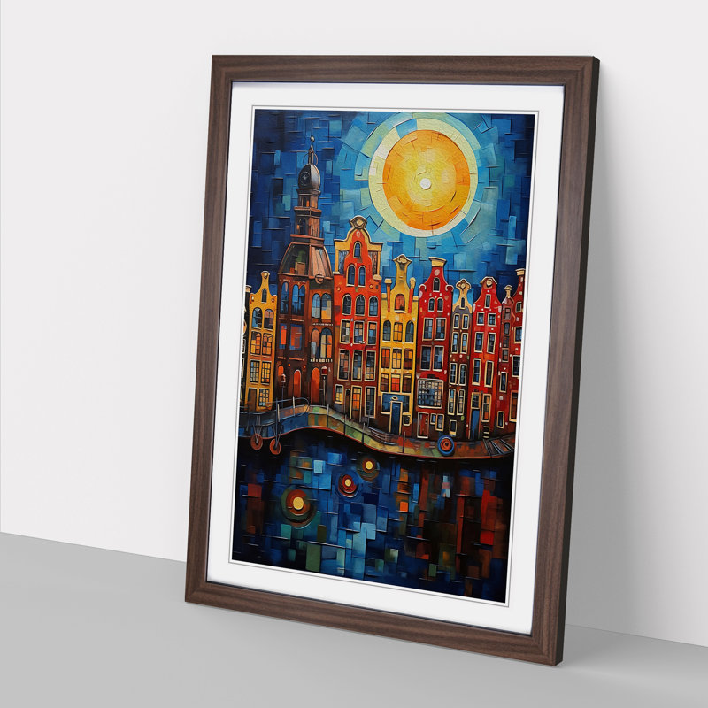 Amsterdam Expressionism No.2 Framed Print, Walnut, 64cm H x 46cm W x 2cm D