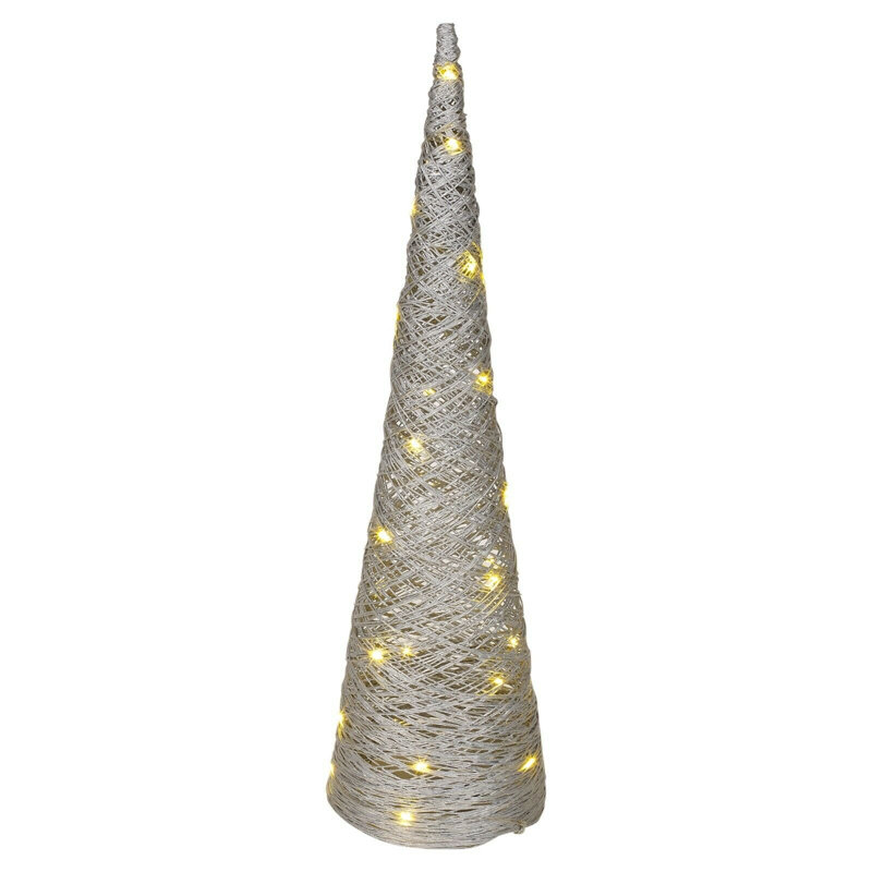 Christmas Decorative Accent, Silver, 40cm H x 12cm W x 12cm D