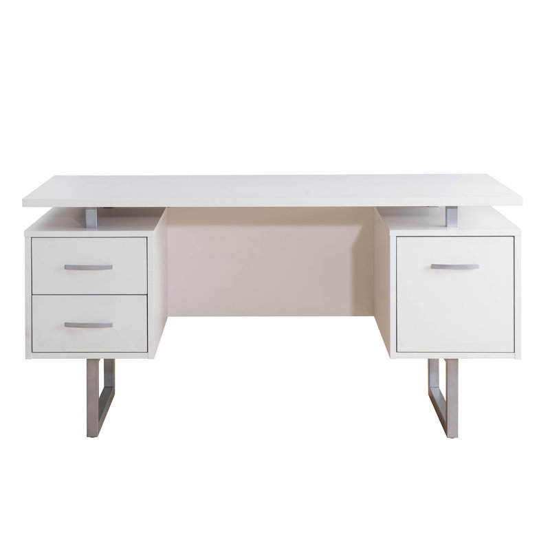 Sunjoy Floating Pedestal Desk, Modern Home Office Large Desk Work Station