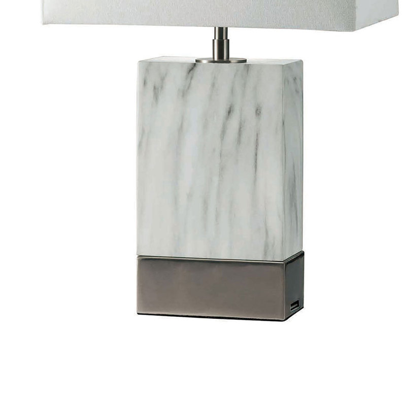 Metal Table Lamp, Marble Steel