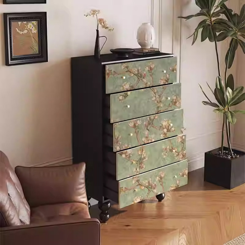 Armoire de rangement à plusieurs tiroirs en noyer