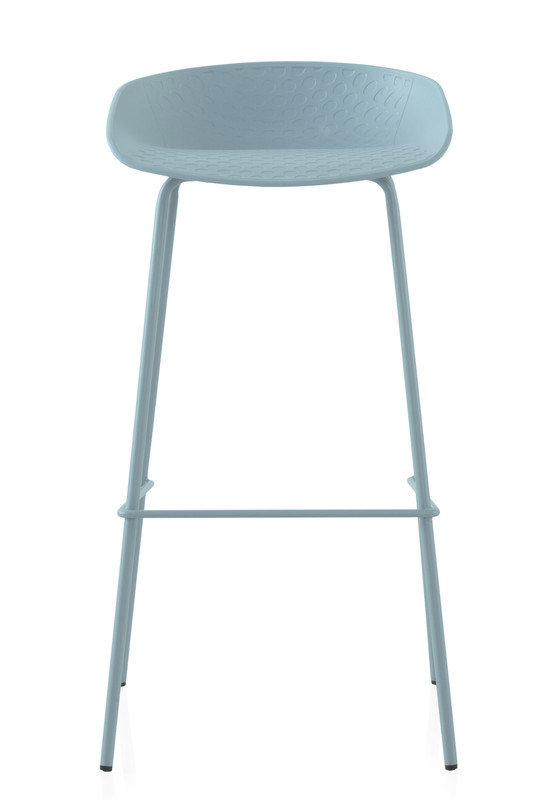 Anglers Counter Stool with Metal Frame, Blue Grey