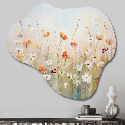 «Meadow Contemporary Wildflowers - Meadow Cloud, impression sur métal, impression asymétrique traditionnelle sur métal