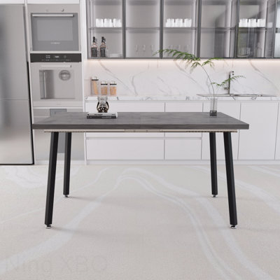 55,25 à 70,87 po Table de salle à manger extensible en MDF pour 4 à 6 personnes