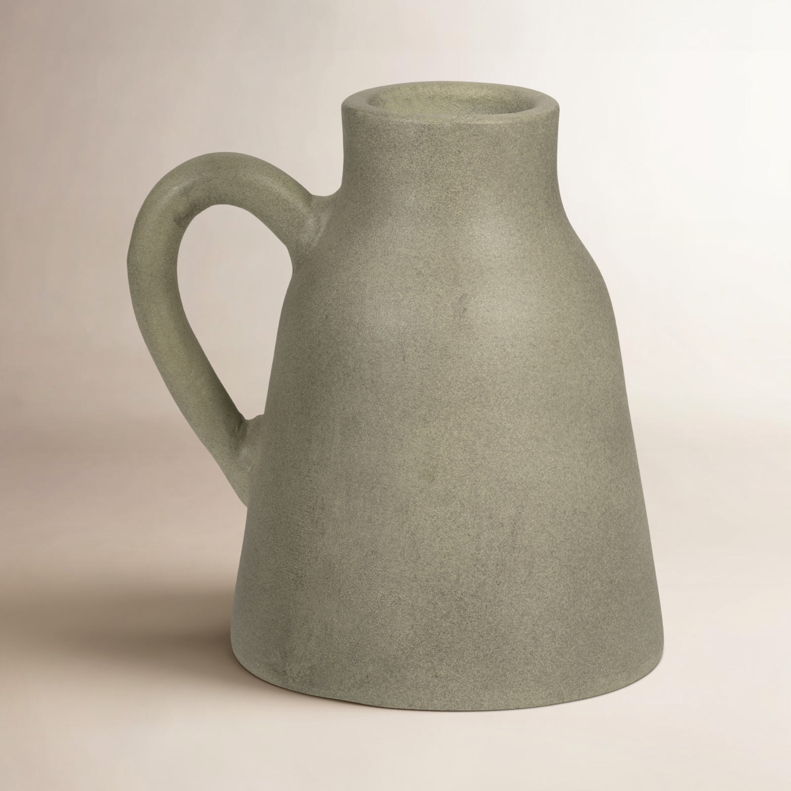 Anasta Handmade Terracotta Table Vase, Overall Height - 8", Green