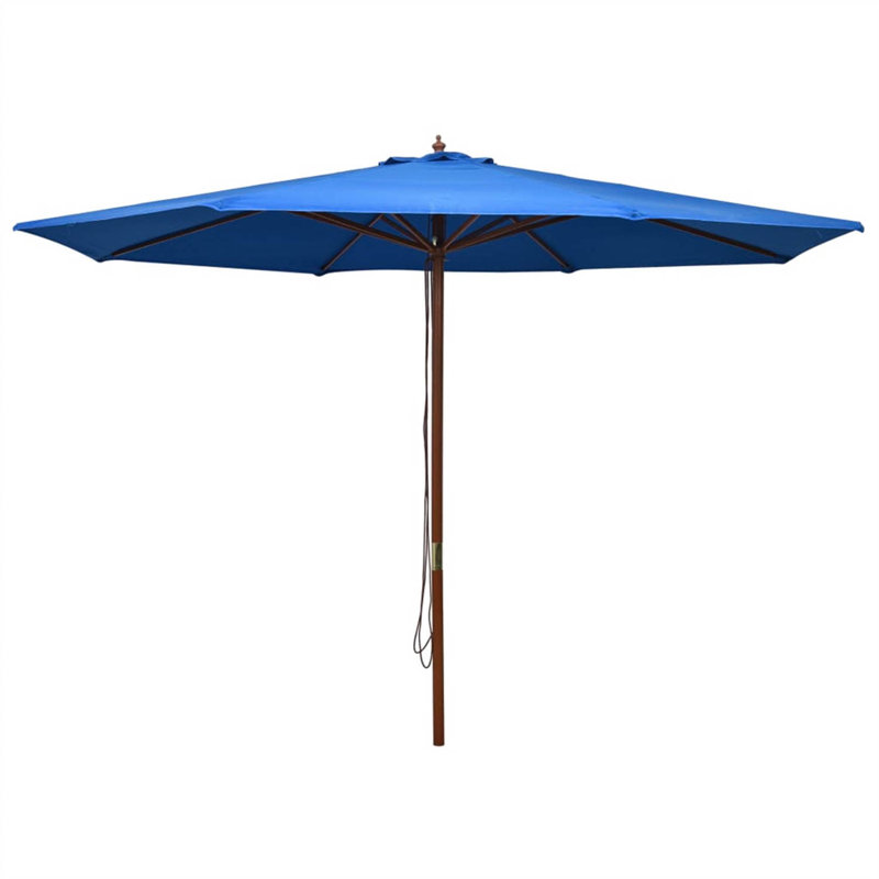 Saxis Outdoor Parasol with Wooden Pole, Blue
