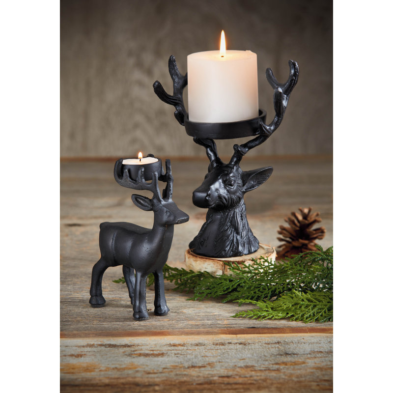  Black Deer Metal Tealight Candle Holder