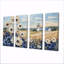 «White Blue Windmills Floral Fields III - Windmills», ensemble de reproductions d'art mural-765633823