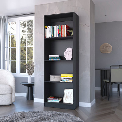 Milton Bookcase with Tier Storage Shelves