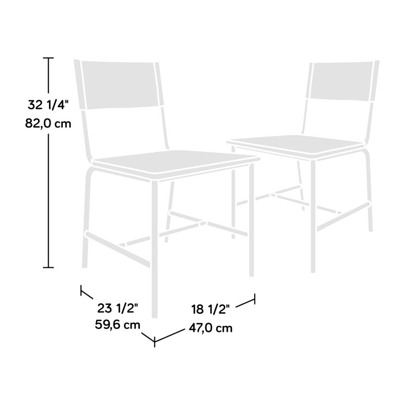 De 2 chaises de salle à manger blanches industrielles, dossier brun, faux siège, style maison, utilisation de chaise