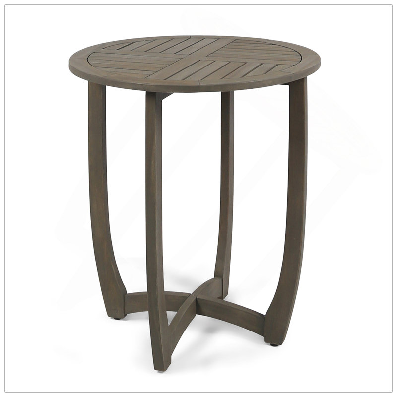 Table circulaire en bois de 27,5 po Hermosa, Gris