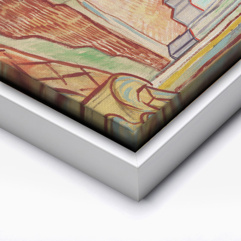 Van Gogh - Couloir dans l'asile, Canvas, 18"H x 24"W, White Framed