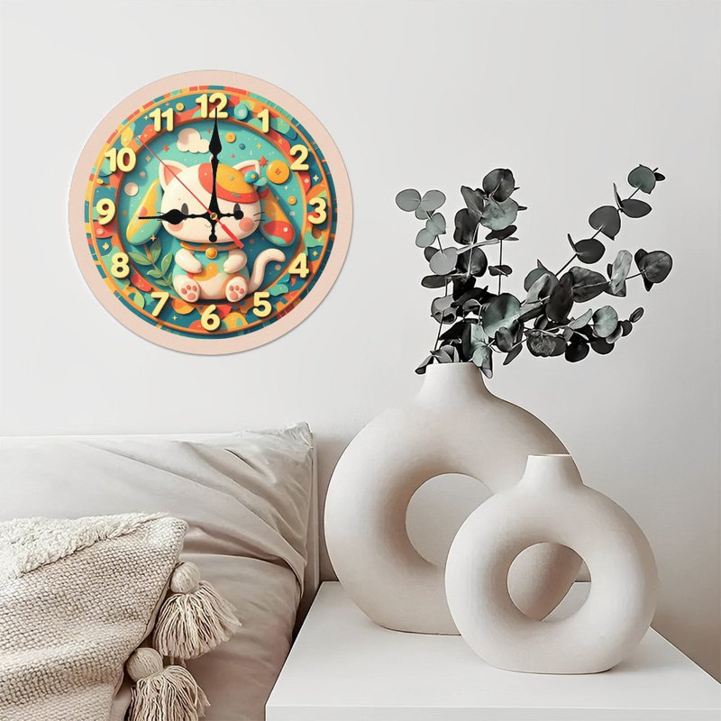 Décoration mignonne d'horloge de chat