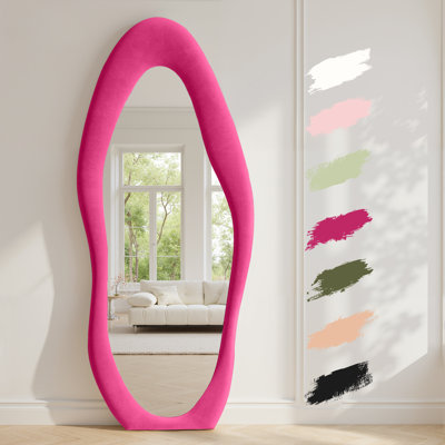 Farkhan Manufactured Wood Wavy Floor Mirror