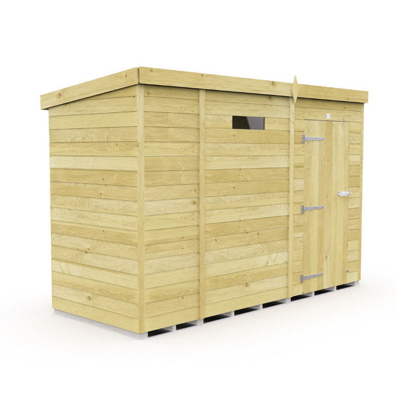 9ft x 4ft Pent Security Shed - Single Door