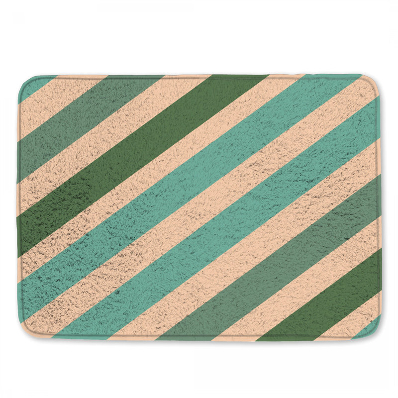 Tapis de bain à rayures diagonales, L 24 po x L 17 po