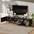 Rattan TV Stand with Solid Wood Legs