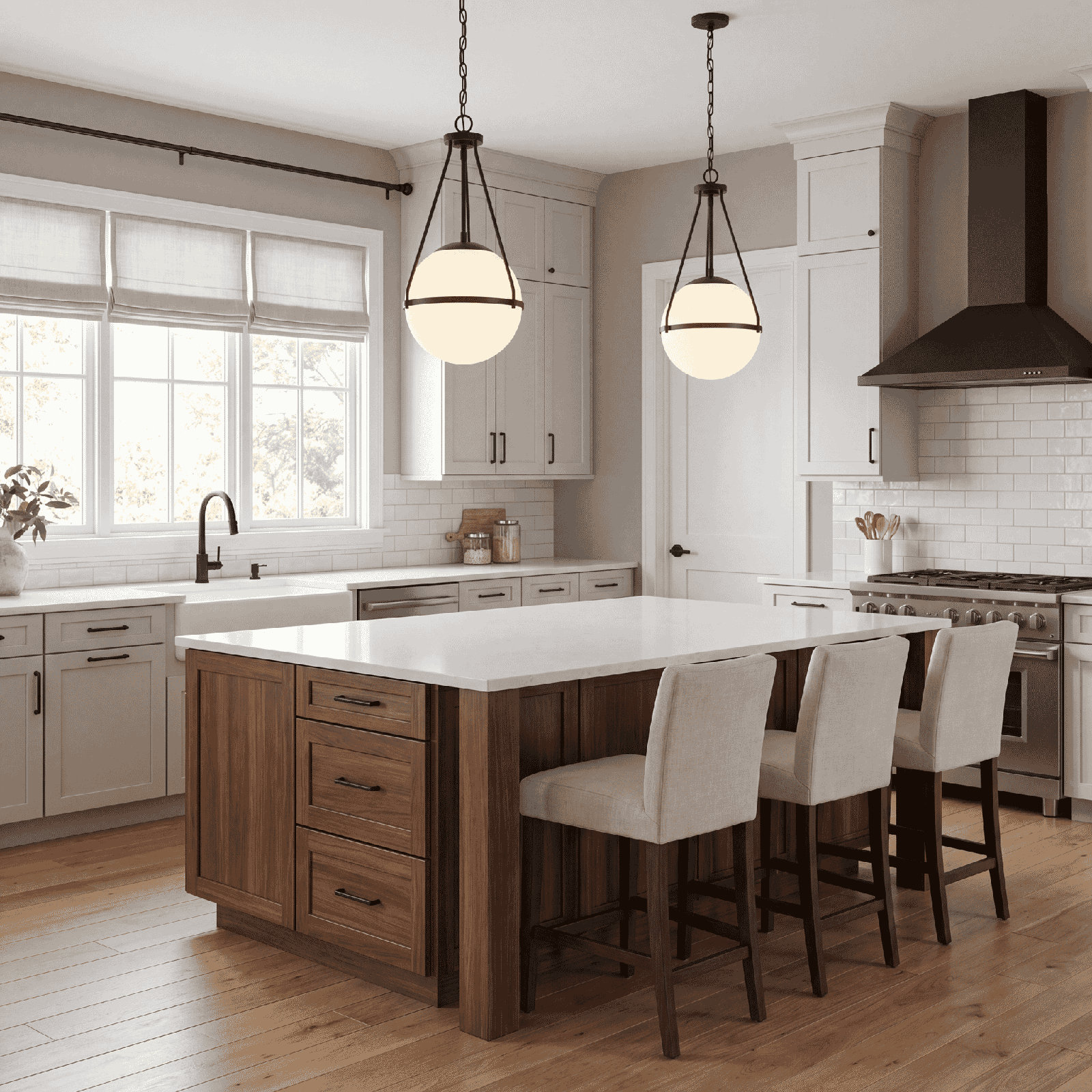 Romo Single Light Glass Dimmable Pendant, Chrome