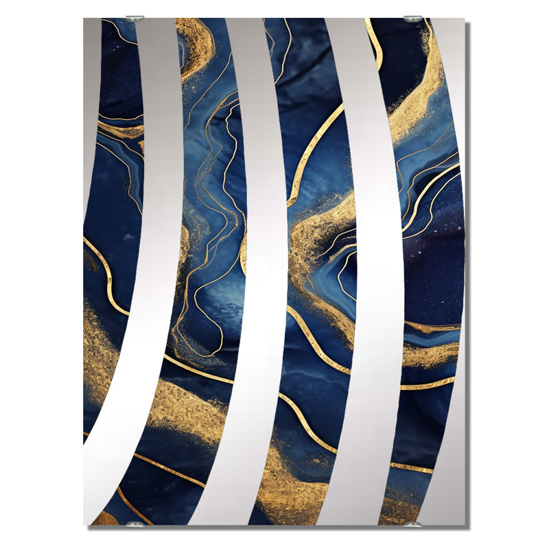 Dees - Grand miroir mural en marbre abstrait, 40 po x 30 po