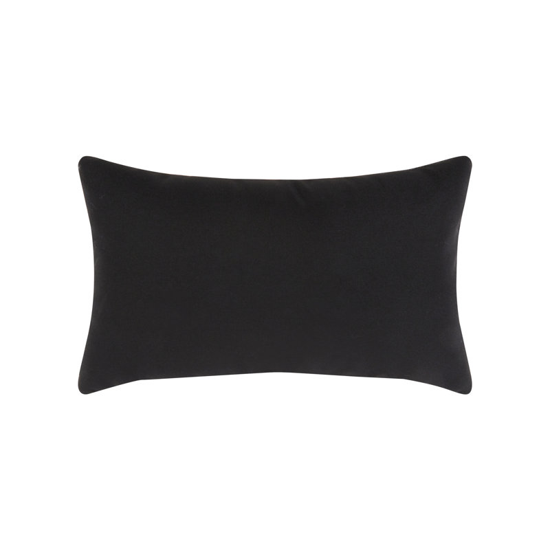 Voyage Sunbrella® Indoor/Outdoor Pillow Cover & Insert by Elaine Smith, Black/Orange, 12" H x 20" W