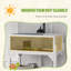 Wooden Tortoise House with Storage Shelf Clear Observation Windows