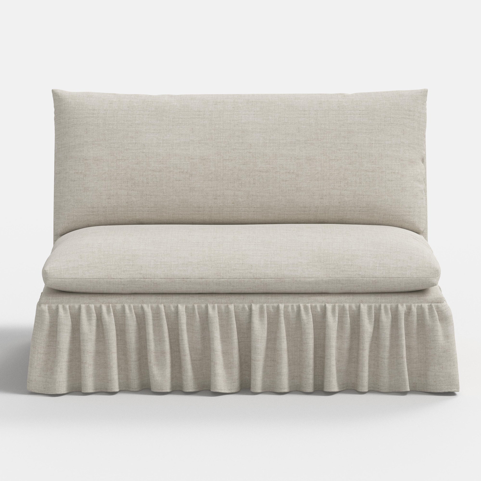 Thelma Settee, Relaxed Zinc Linen