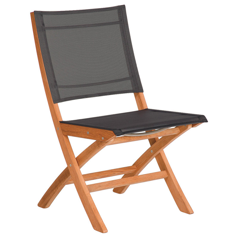 Horizon Folding Dining Sling Side Chair, Charcoal