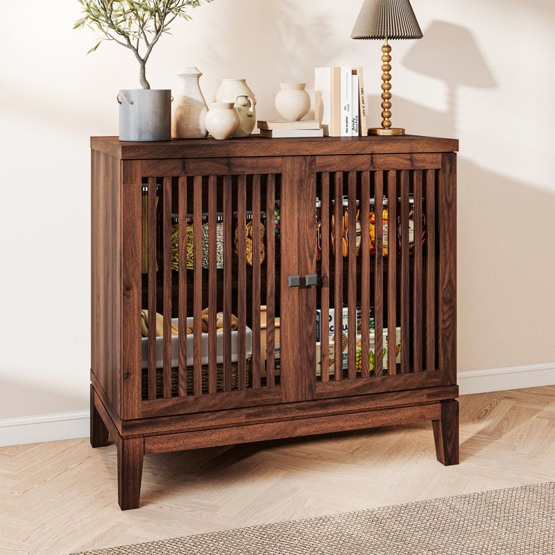 Buffet 31 "avec portes à lattes pour la cuisine Farmhouse Buffet, Walnut, 1