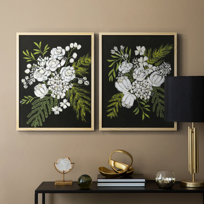 Alabaster Bouquet I-Premium, reproduction encadrée - prête à être accrochée - aucun clou requis - aucun clou requis