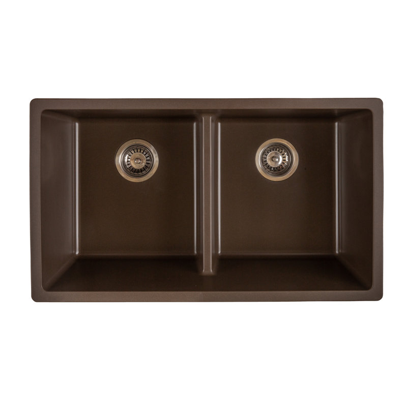 Évier de cuisine à double cuve l 31 po x l 18 po Titan, Chocolat