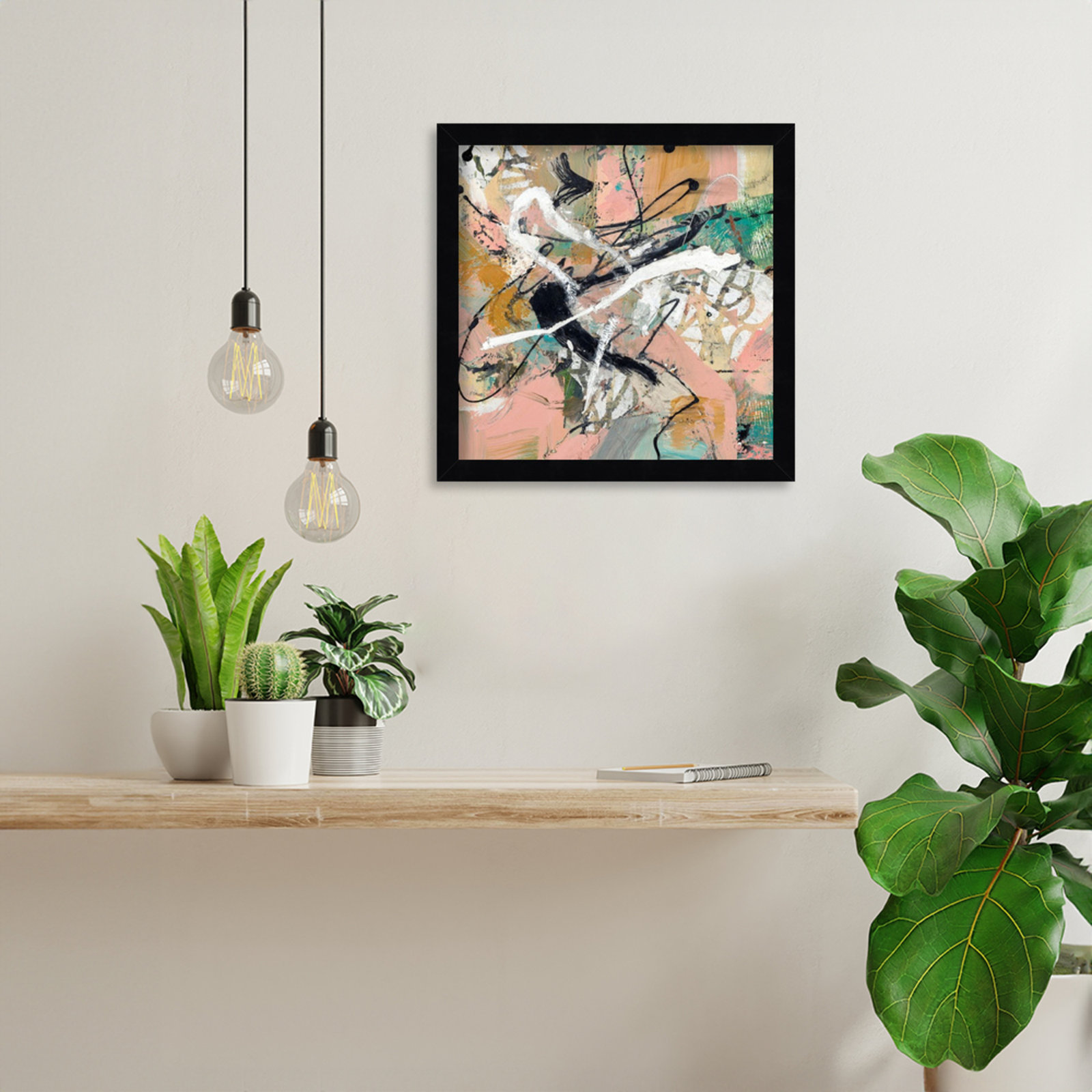 Sutter "Fluid" Print by Suzanne McCourt, 13" H x 13" W, Black